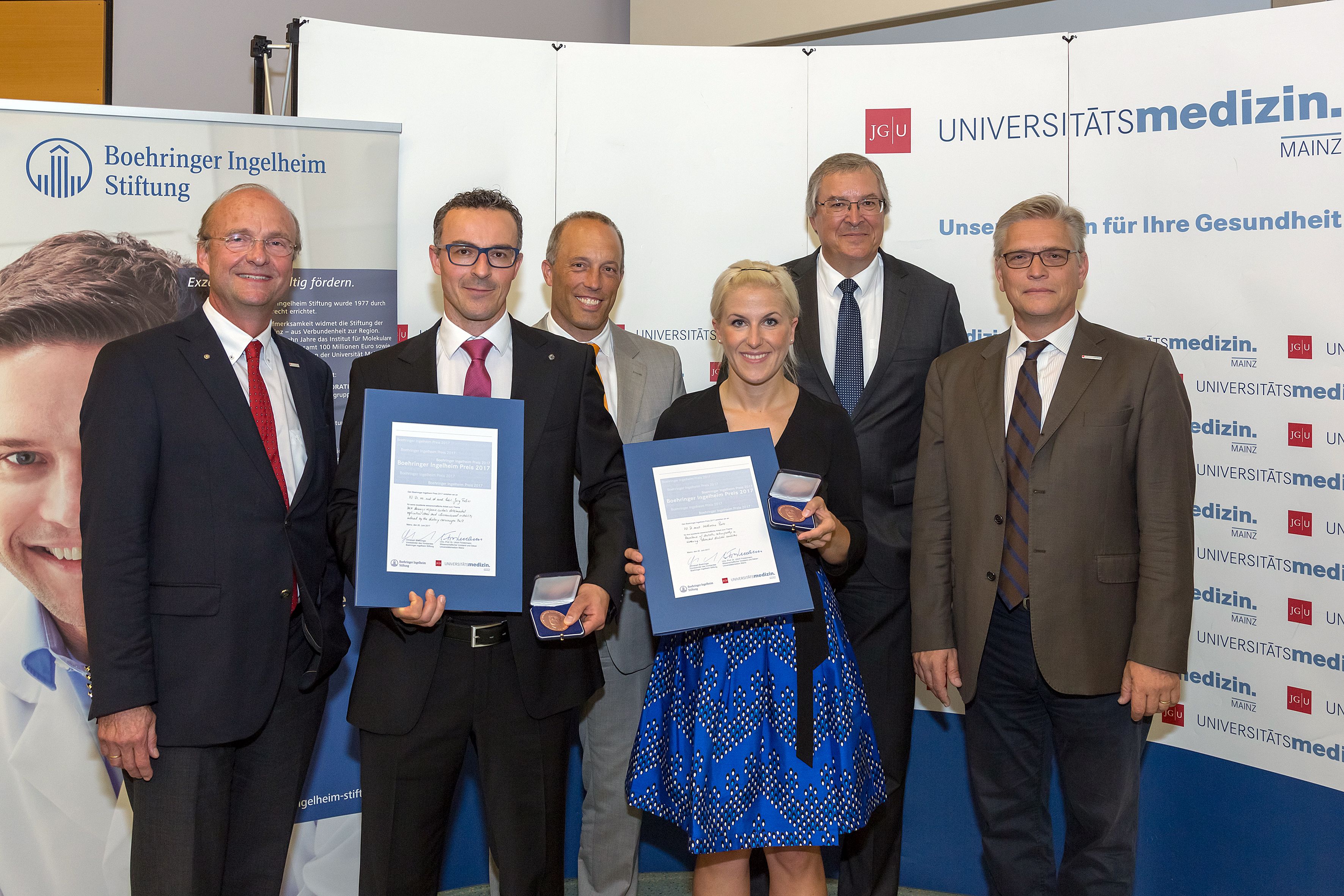 Von links: Prof. U. Förstermann, PD Dr. J. Fahrer, Chr. Boehringer, PD Dr. K. Ponto, Dr. T. Voigt, Prof. H. Schild. Foto: J. Arlt